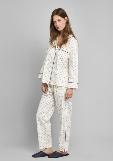 Marina Pajama Set in Yellow & Plum Paisley