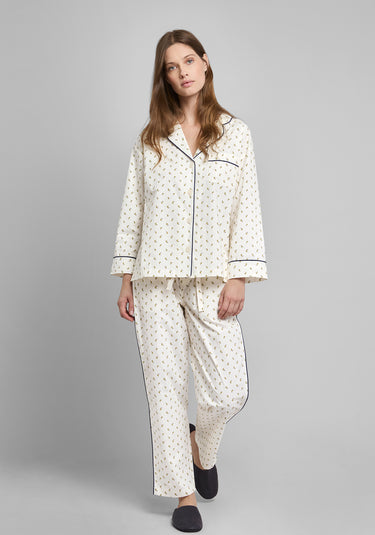 Marina Pajama Set in Yellow & Plum Paisley