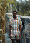 Martin Camp Shirt in Beige Golfer's Madras