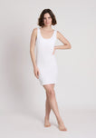 Rib Tank Dress in White
