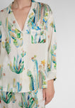 Washable Silk Marina Pajama Set in Cacti Watercolor