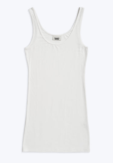 Rib Tank Dress in White