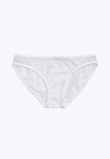 SLEEPY JONES | Goldin Bikini in White Swiss Dot Mesh / XS-White Swiss Dot Mesh