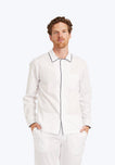 SLEEPY JONES | Henry Pajama Shirt in White End on End - [product-type]